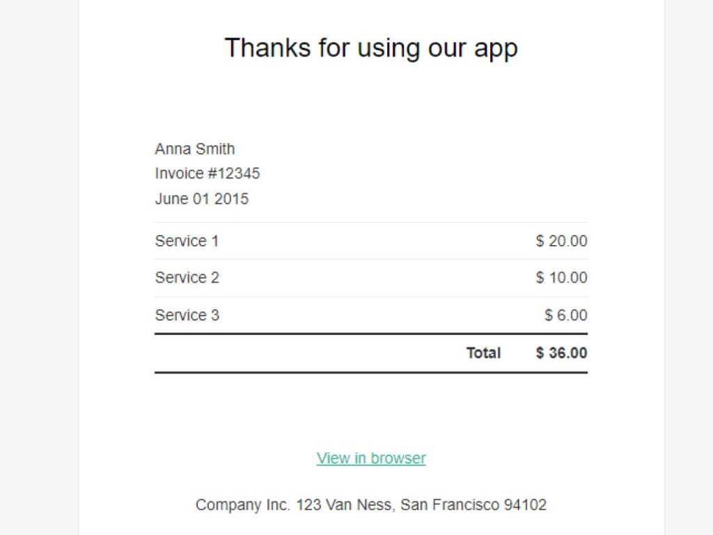 free invoice email template