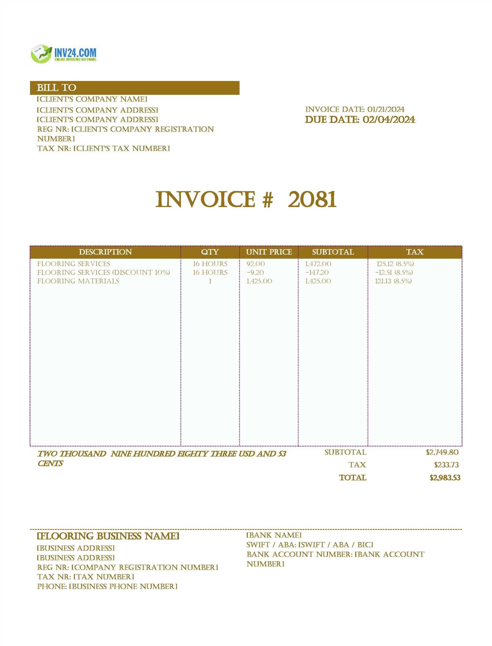 free invoice template for excel