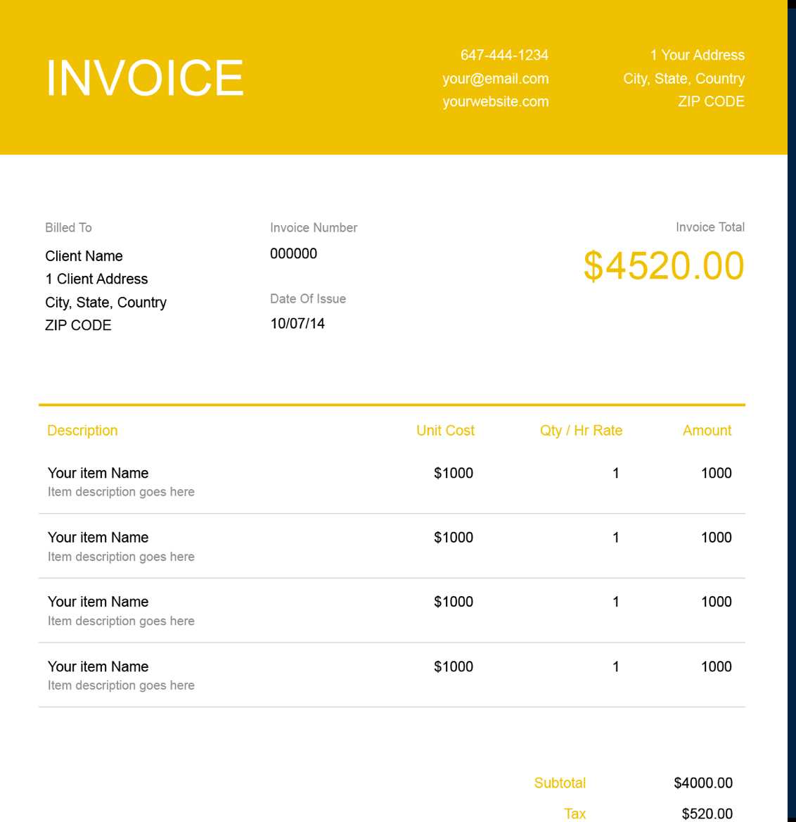 free invoice template for massage therapy