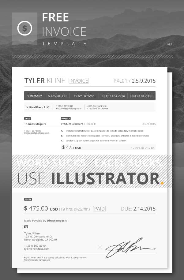 free invoice template pages