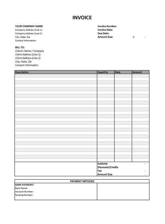 free invoice template printable