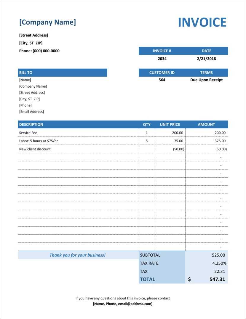 free microsoft word invoice template