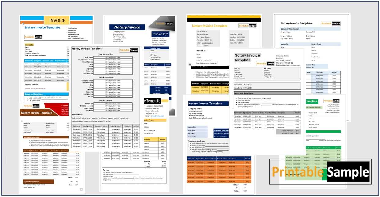 free notary invoice template