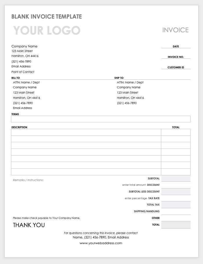 free online billing invoice template