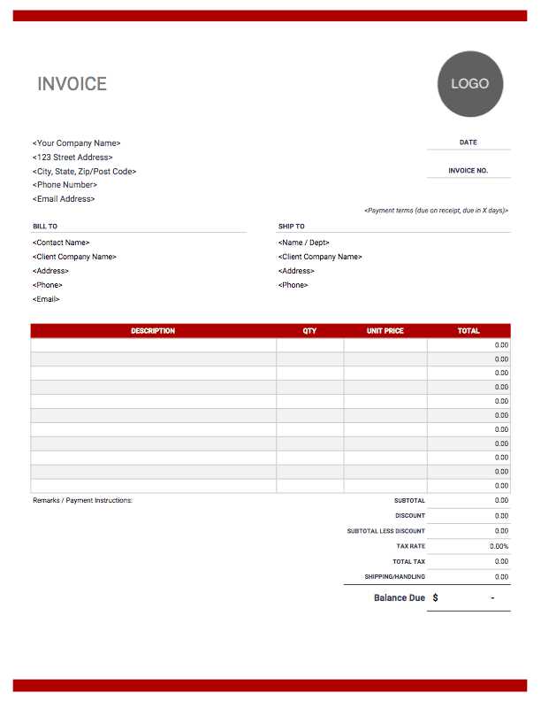 free online invoice template word