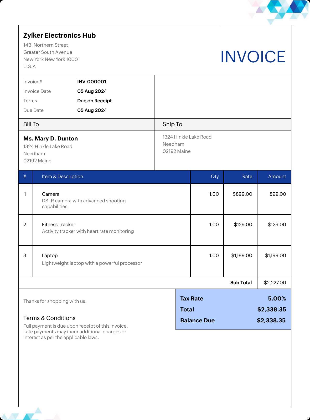 free online invoice templates microsoft excel