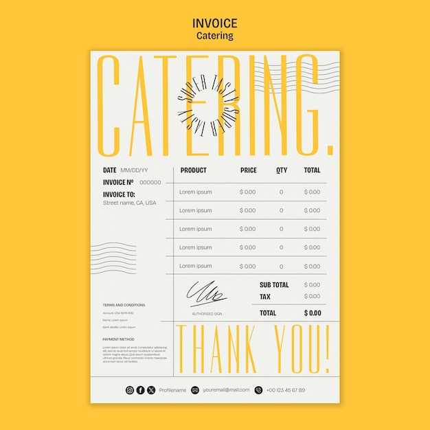 free printable catering invoice template