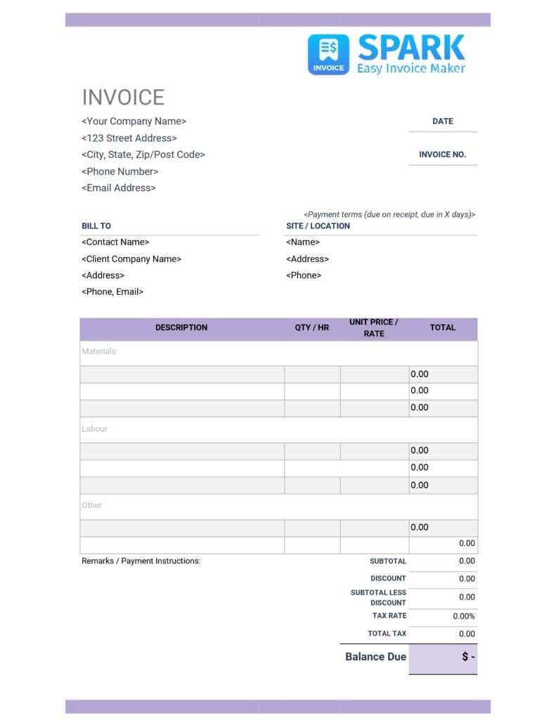 free printable invoice templates word