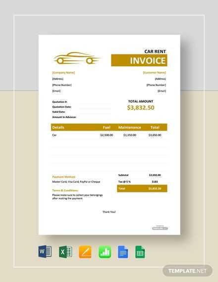 free rent invoice template word