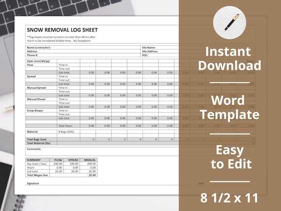 free snow removal invoice template