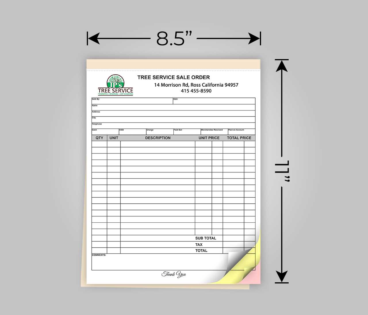 free tree service invoice template