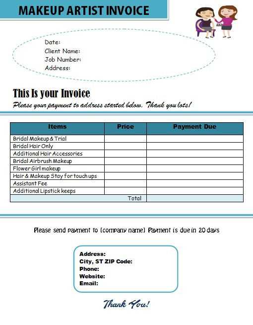 freelance artist invoice template