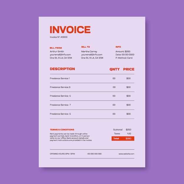 freelance artist invoice template