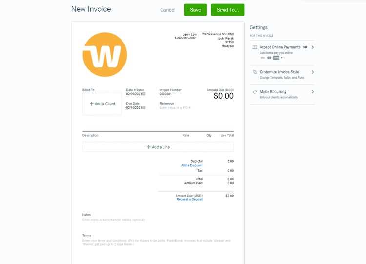freshbooks edit invoice template