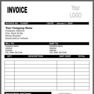furniture invoice template