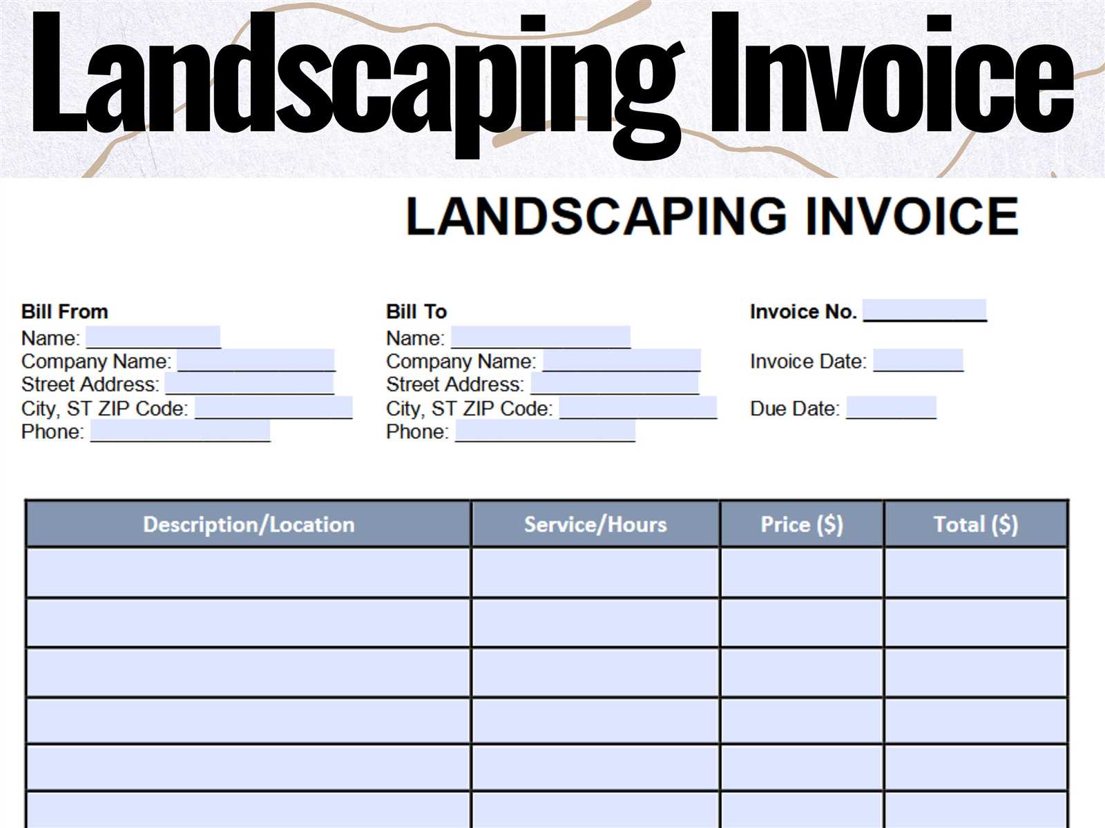 garden invoice template free