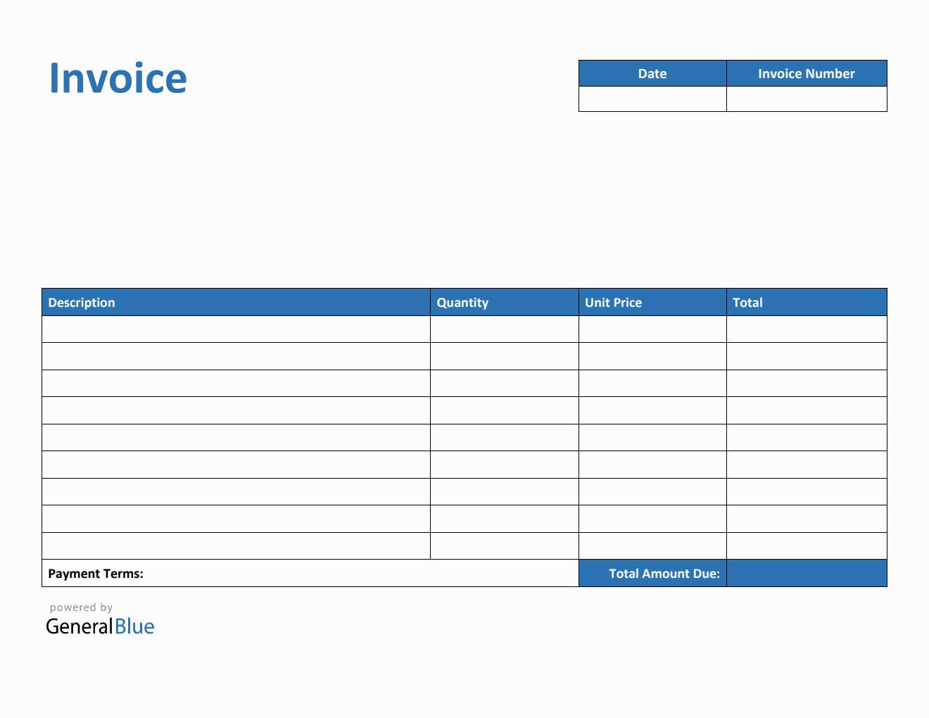 general blue invoice template