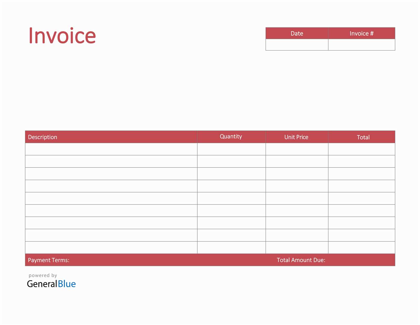 general blue invoice template