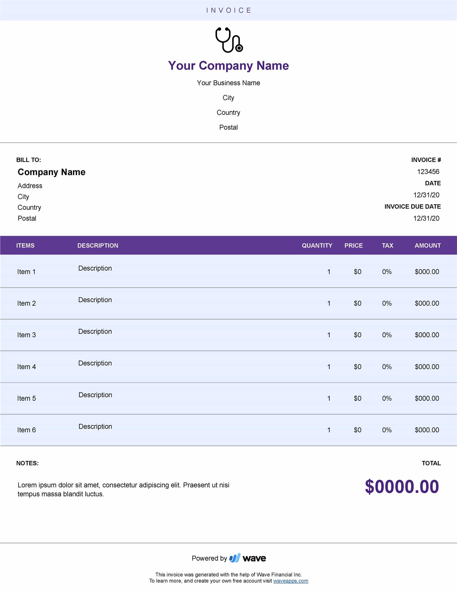 government invoice template