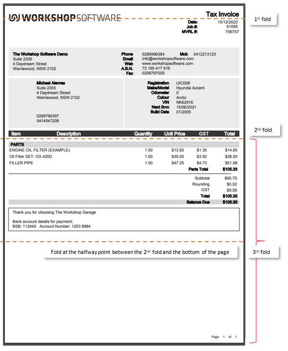 half page invoice template excel