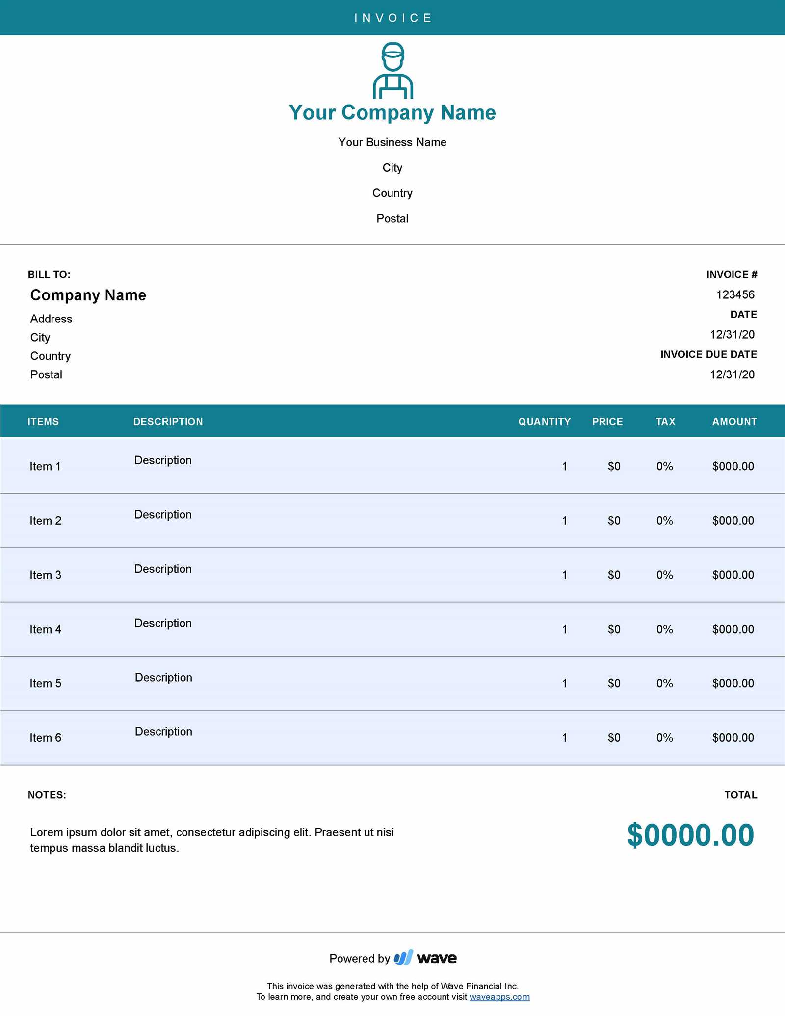 handyman invoice templates