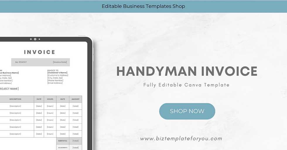 handyman invoice templates