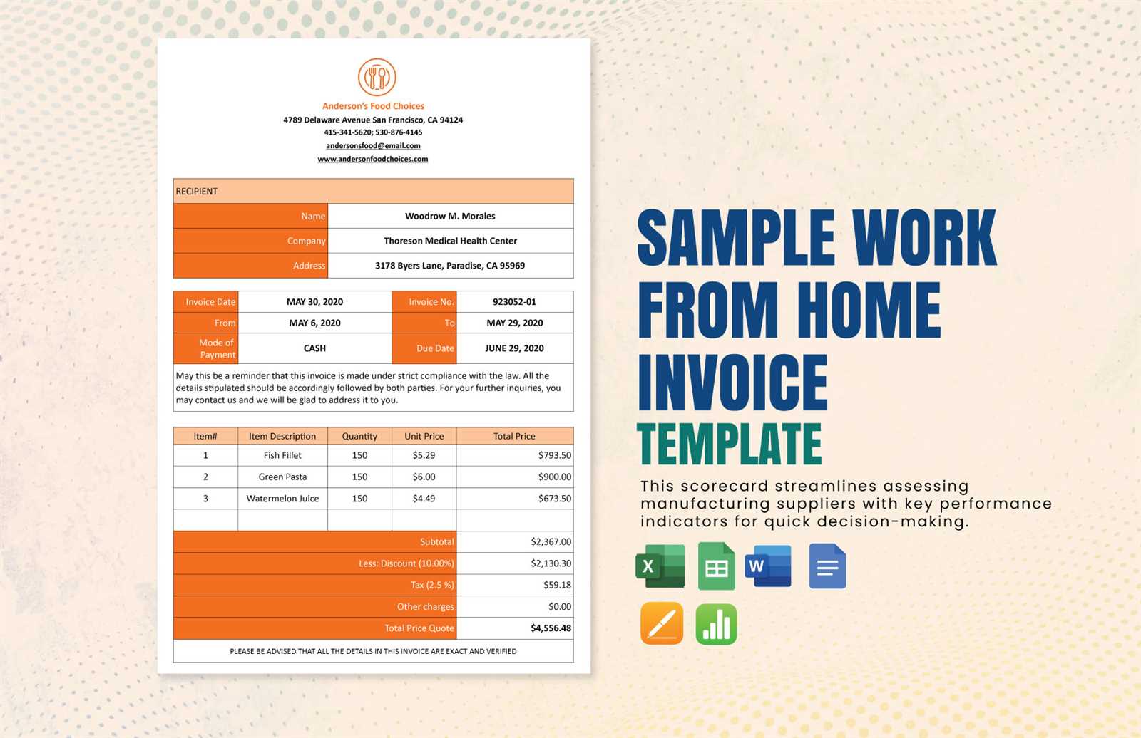 home invoice template