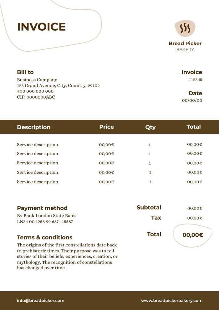 homemade invoice template