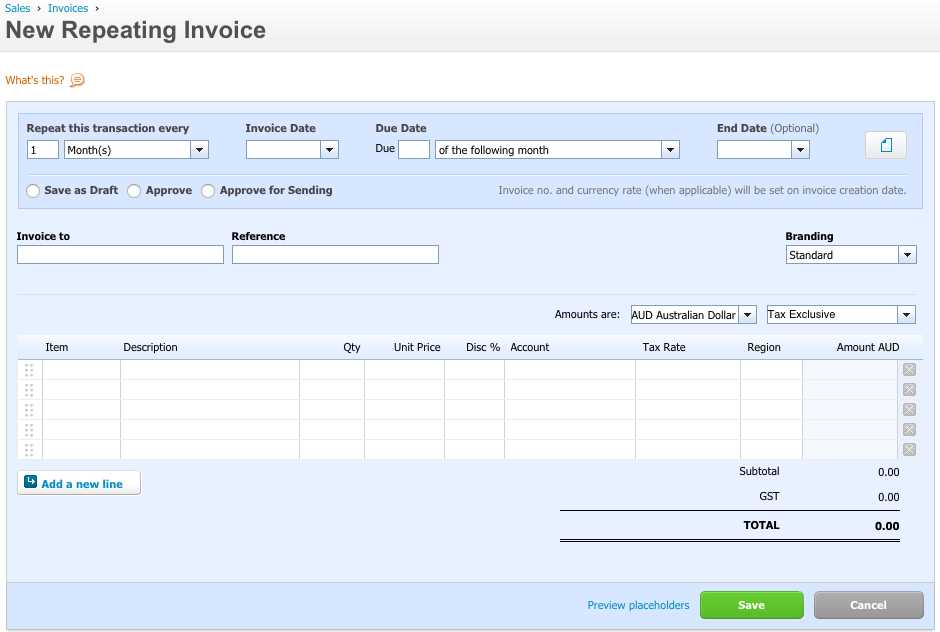 how to edit xero invoice template