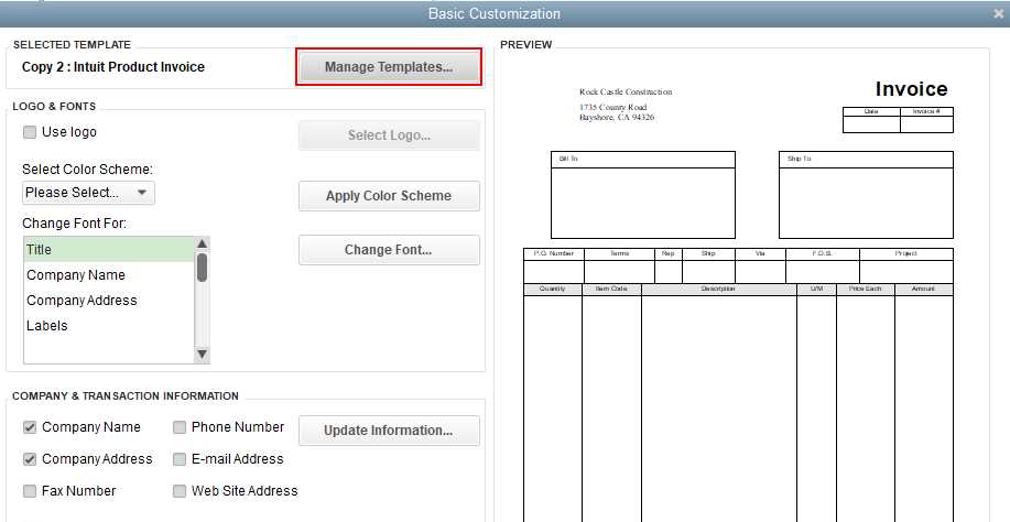 how to rename invoice template in quickbooks desktop