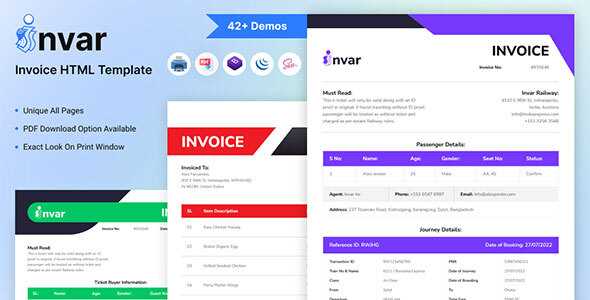 html invoice template download