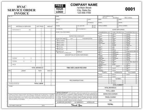 hvac invoices templates