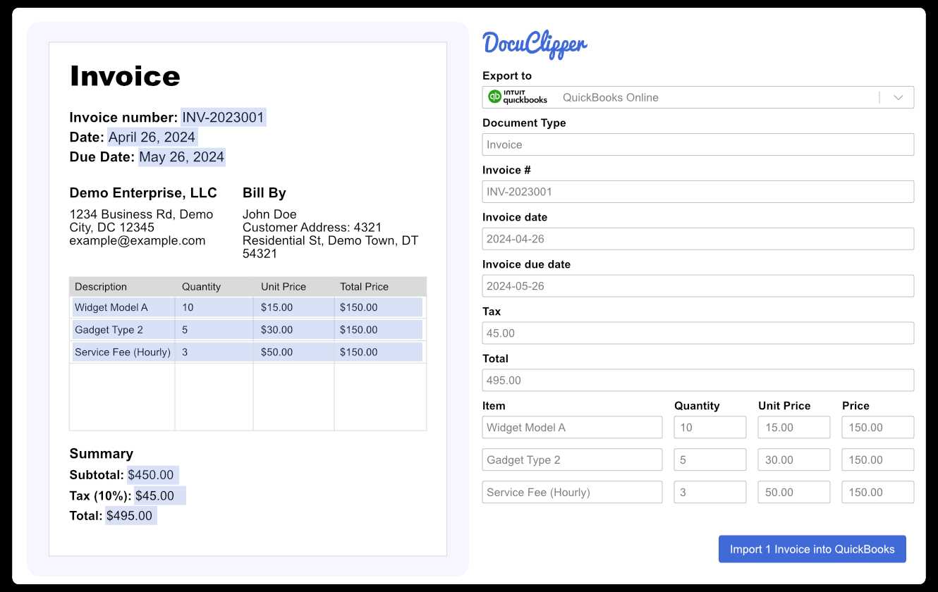 import invoice template into quickbooks