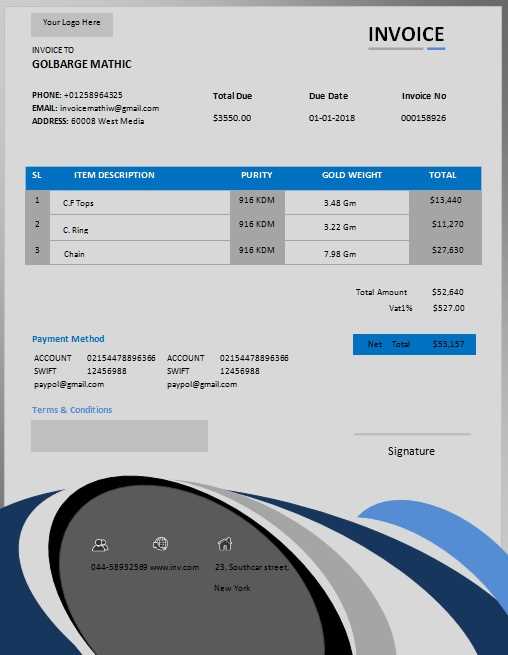 insurance invoice template free