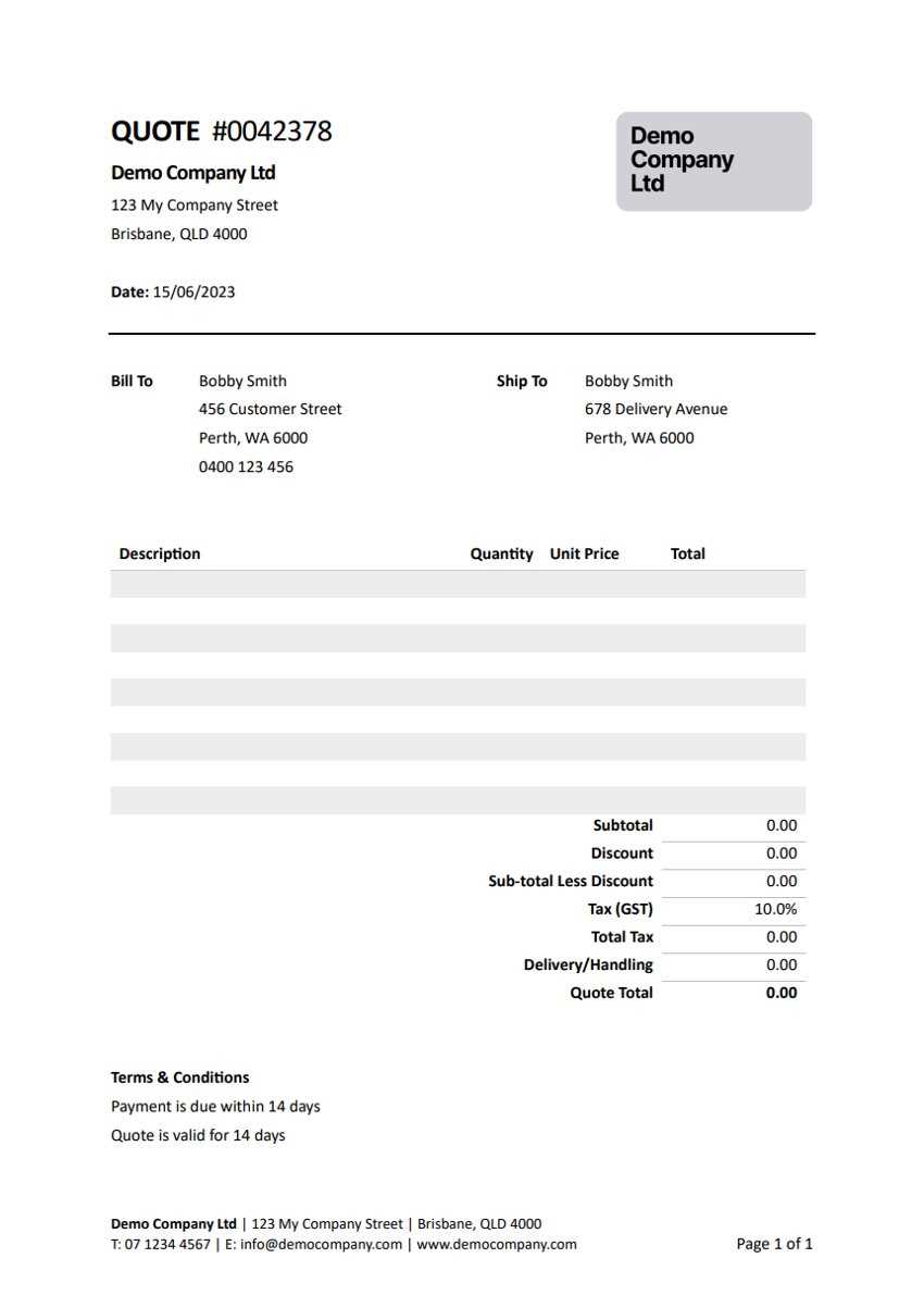 invoice and quote templates