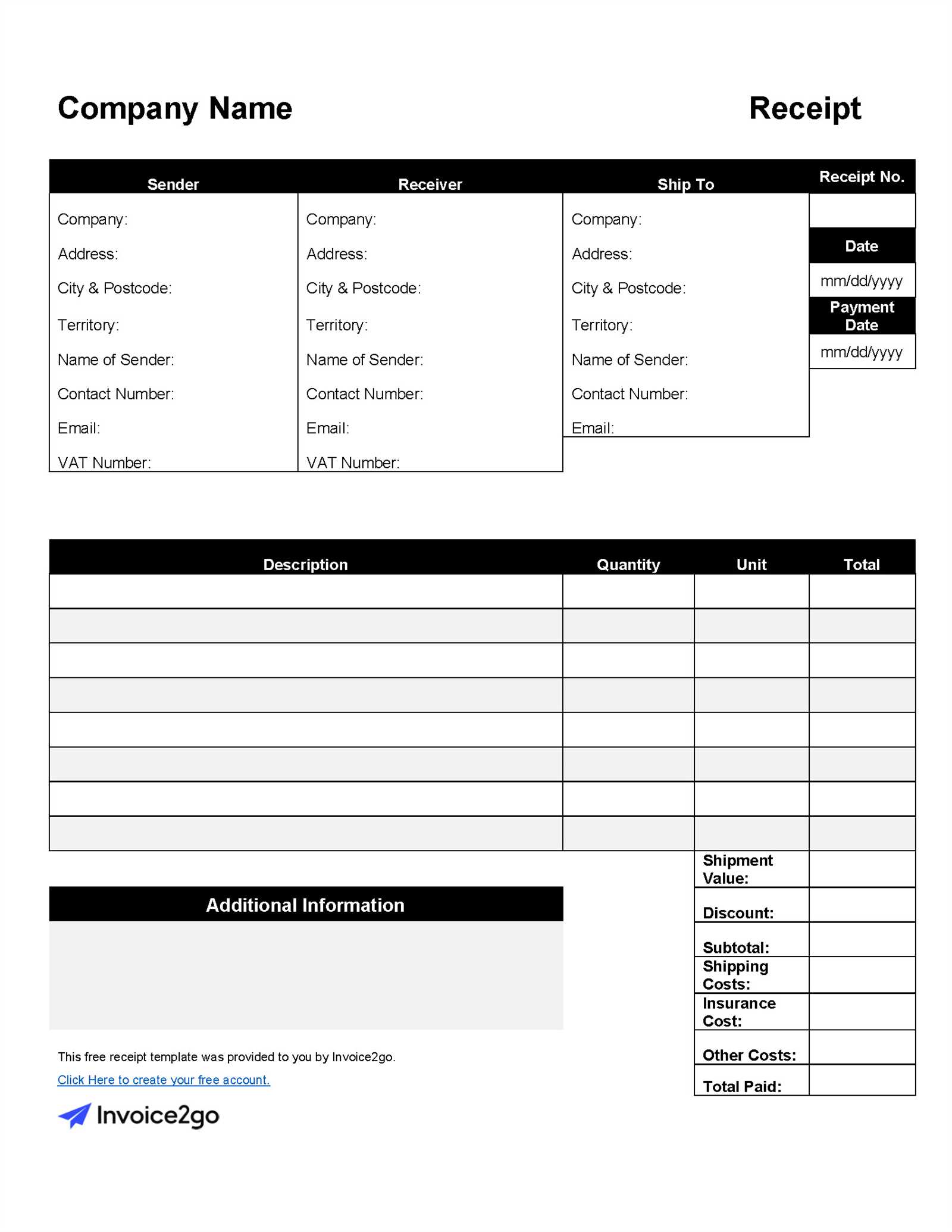 invoice and receipt template