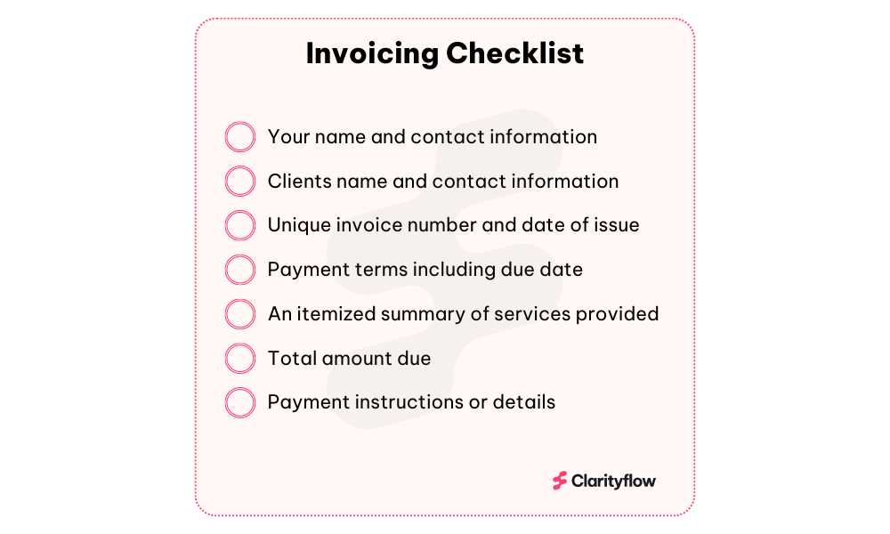 invoice checklist template