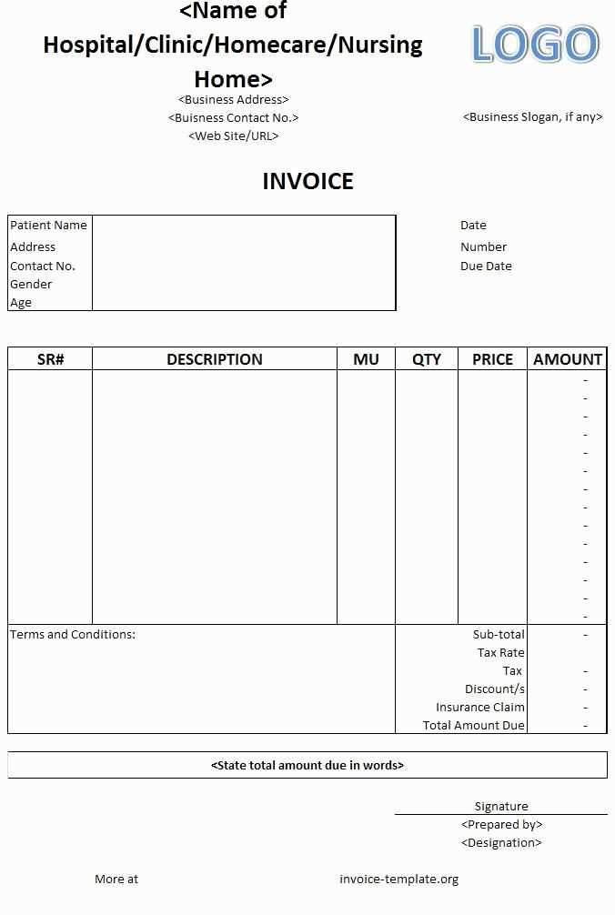 invoice claim template