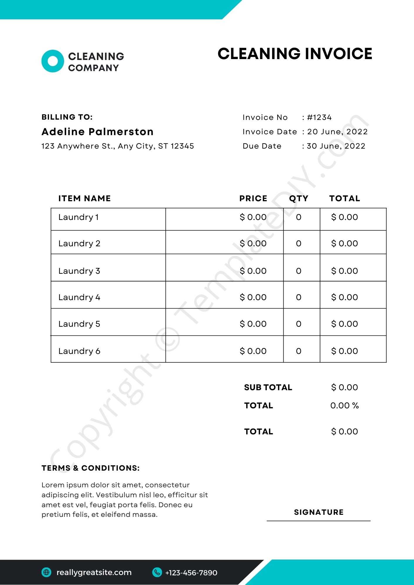 invoice cleaning template