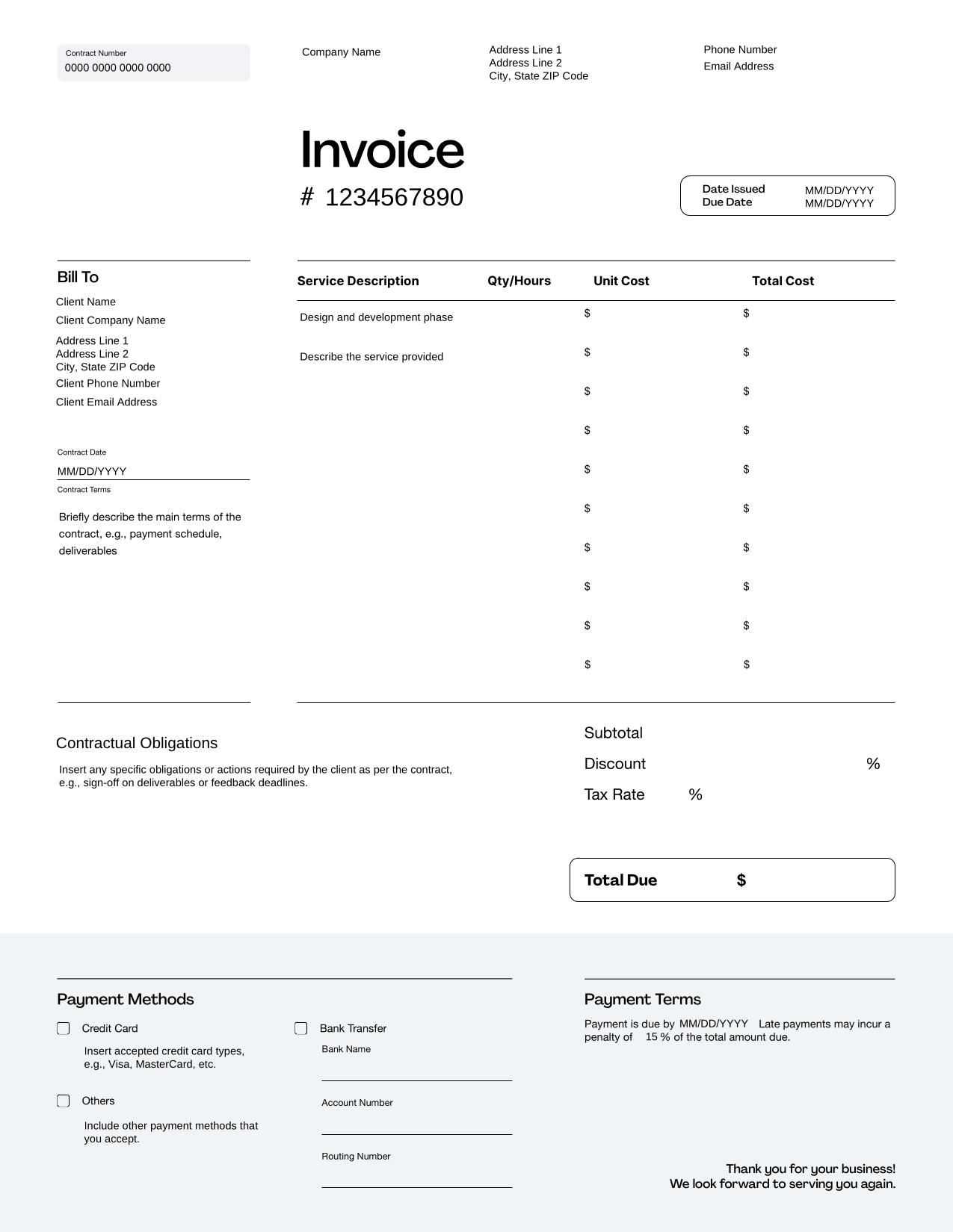 invoice contract template