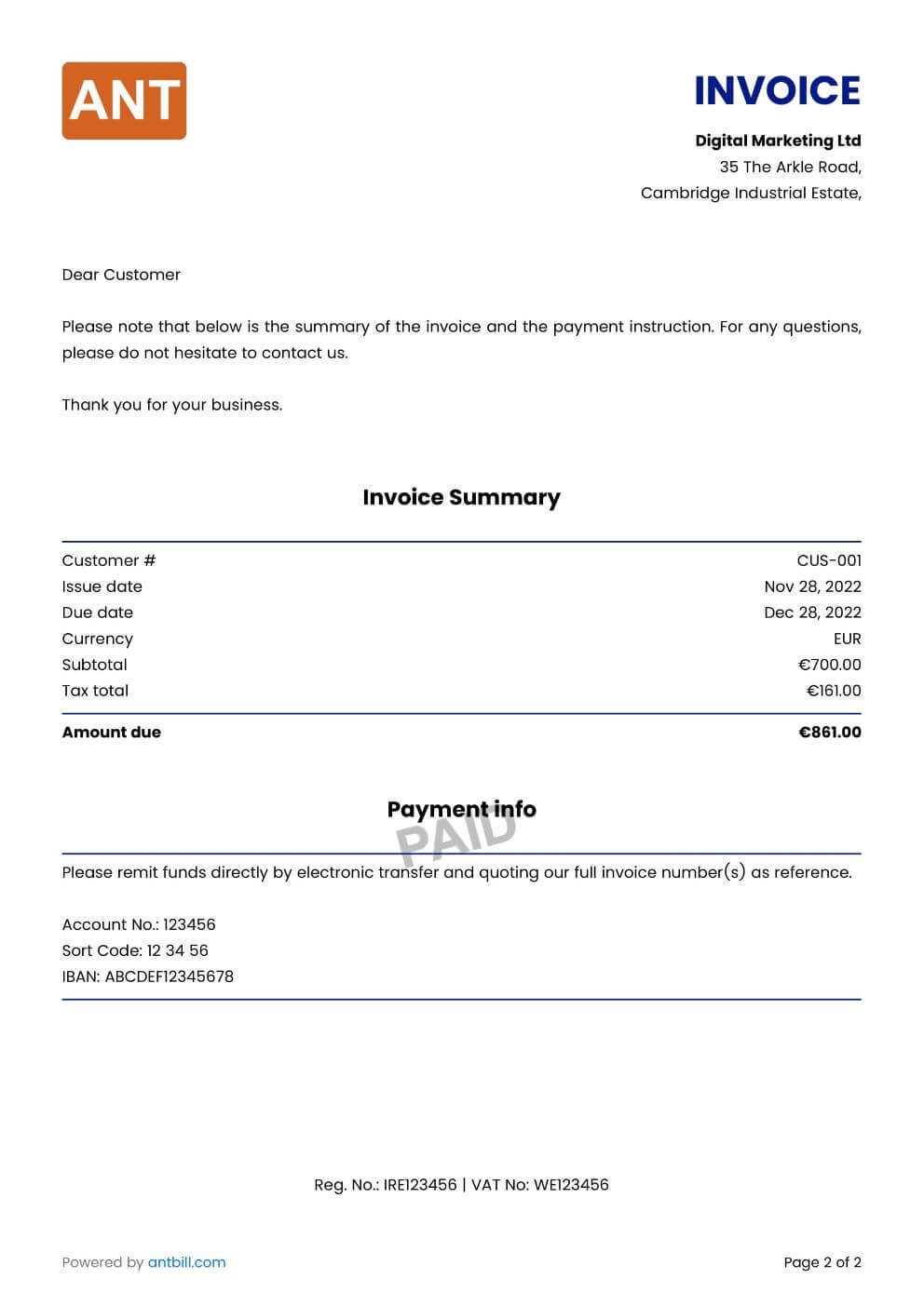 invoice digital template