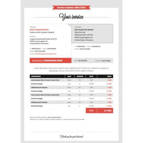 invoice email template html