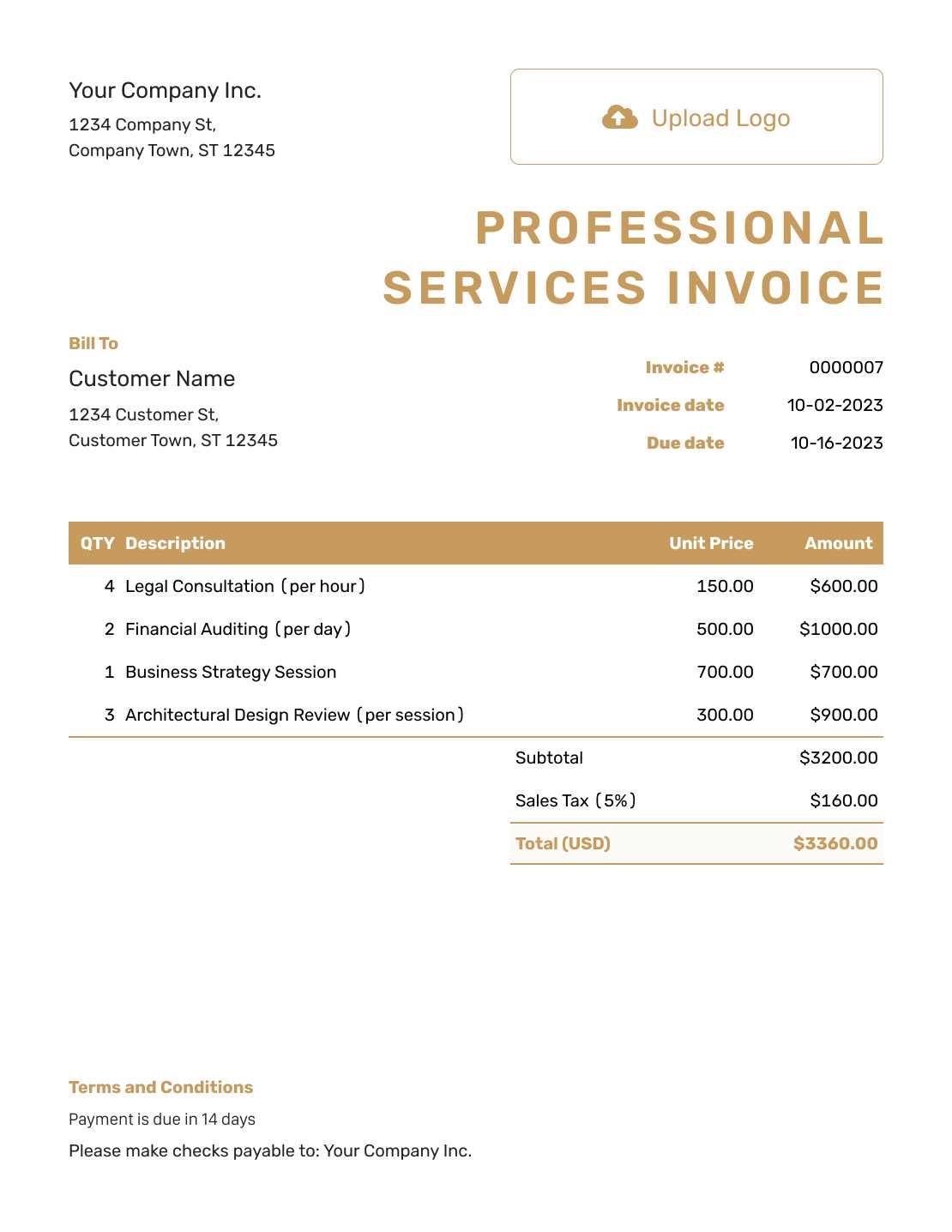 invoice footer template