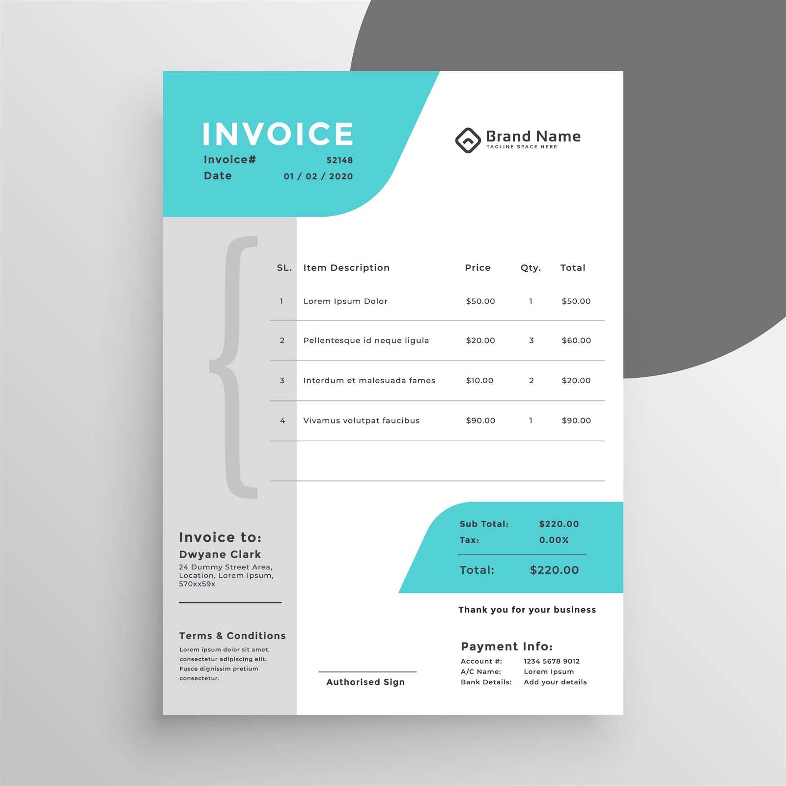 invoice free template excel