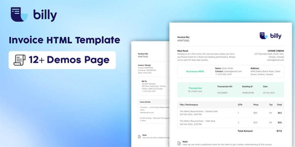 invoice html template bootstrap free download