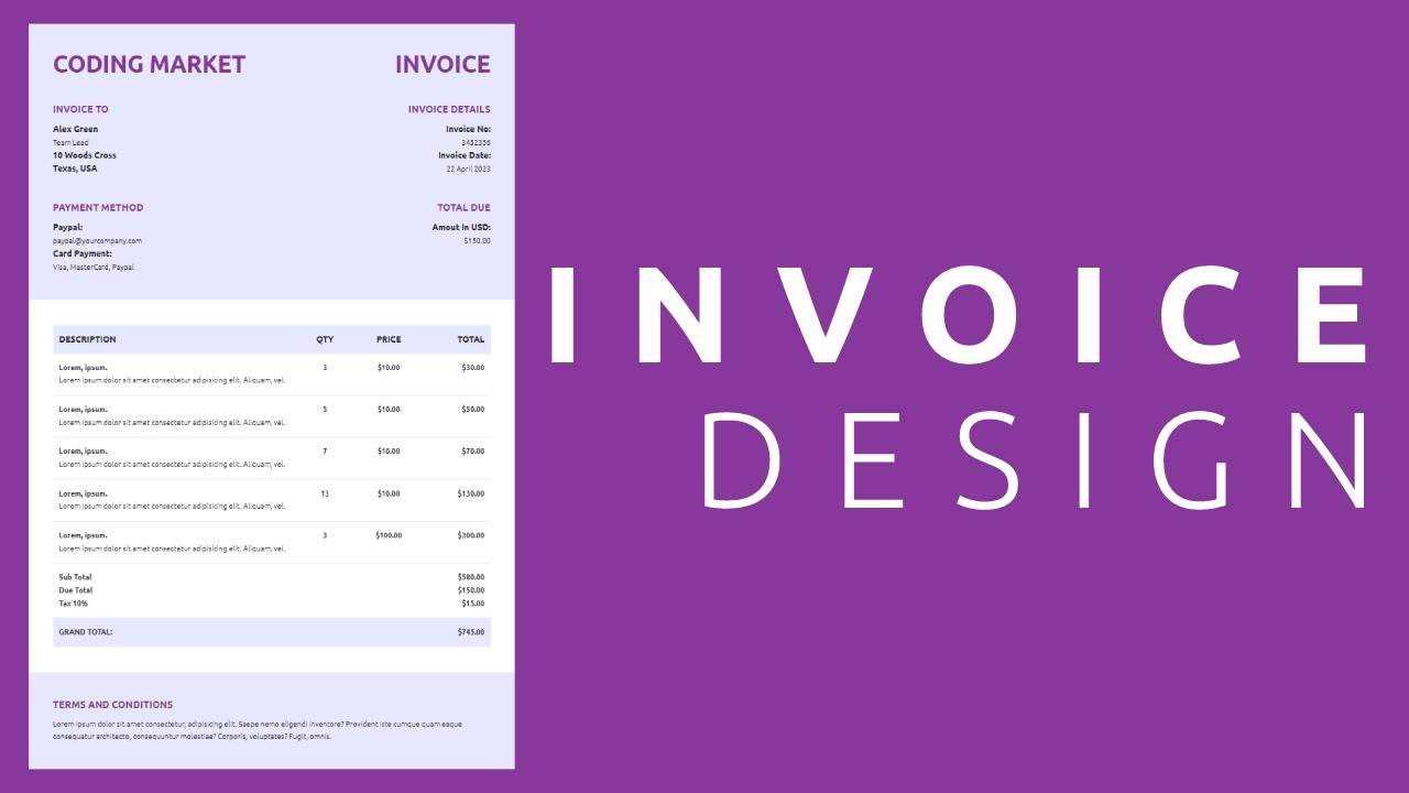 invoice html template codepen