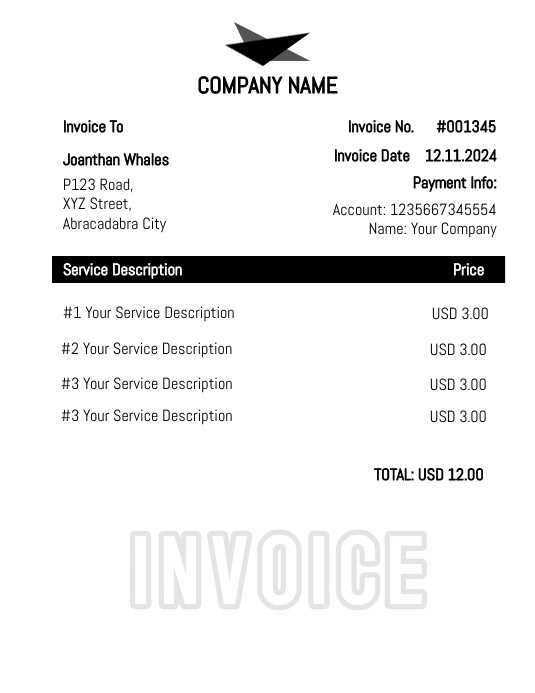 invoice letter template