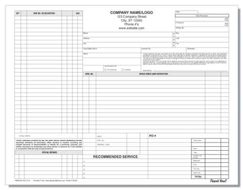 invoice mechanic template