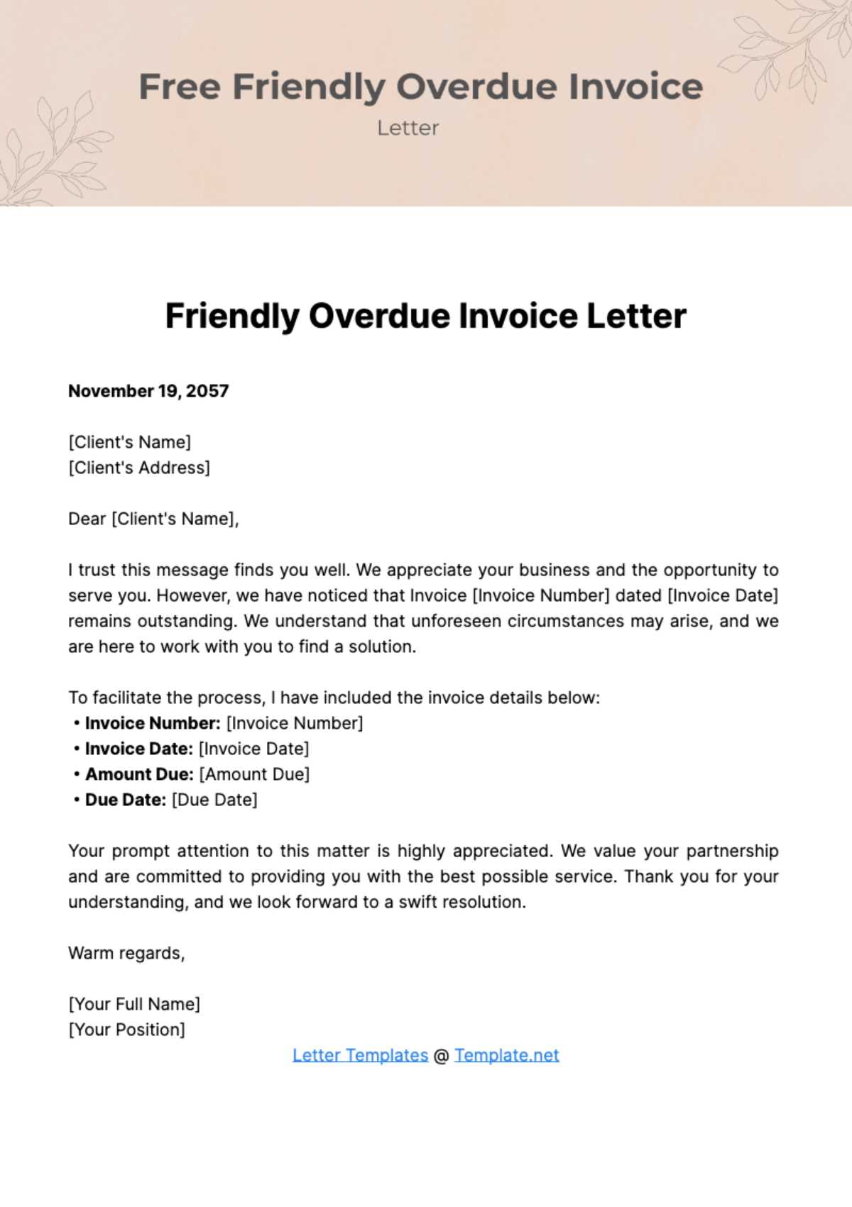 invoice notice template