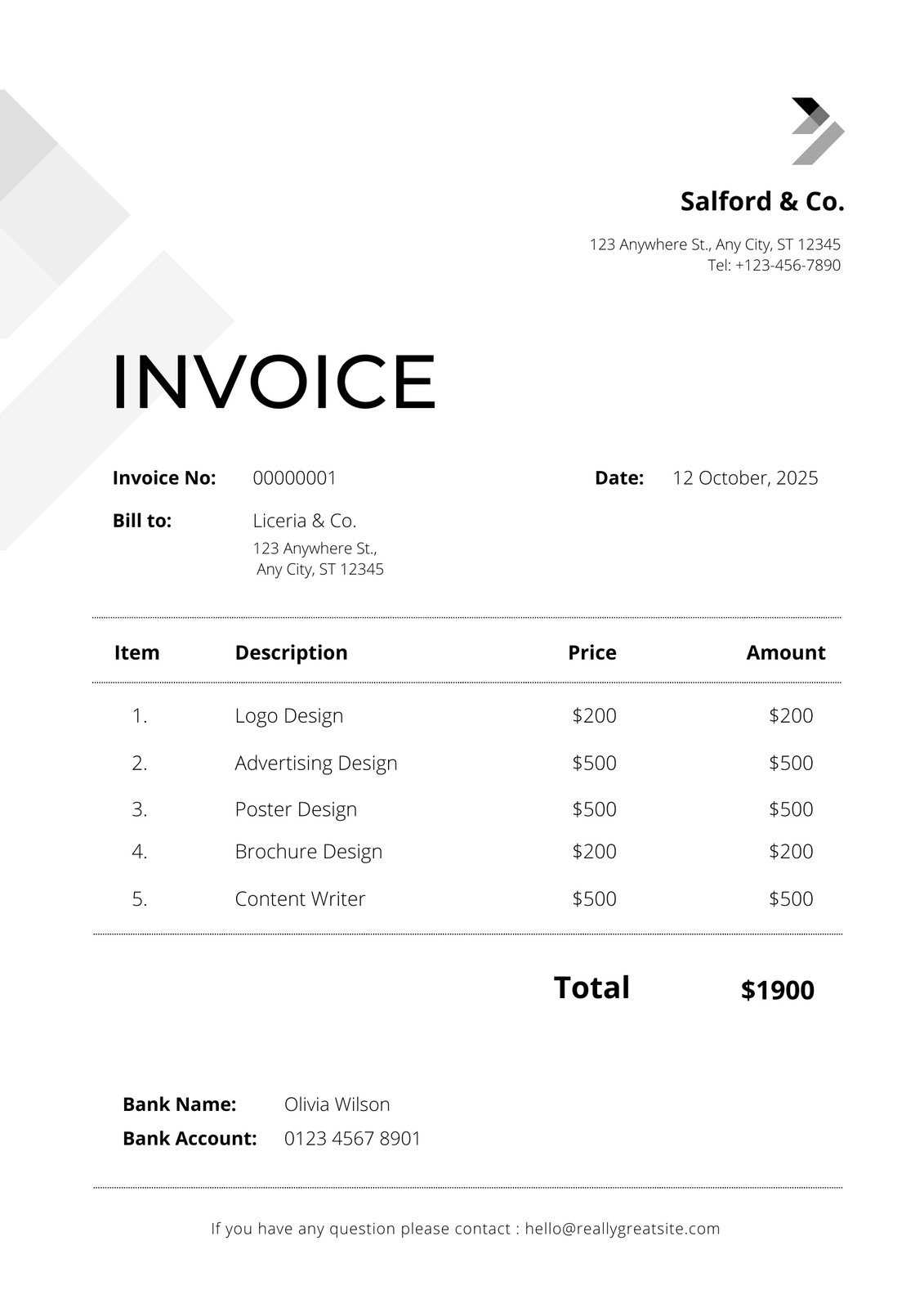 invoice notice template